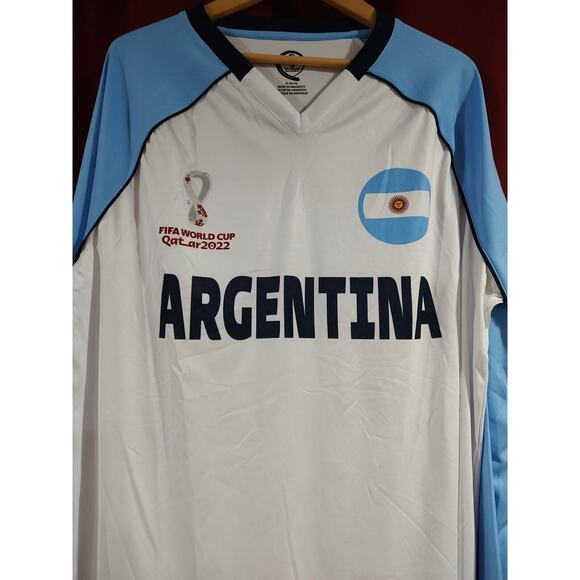 Outerstuff Men's 2022 FIFA World Cup Classic 3rd Long Sleeve Jersey Argentina XL - Picture 2 of 9